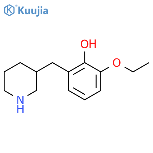 2-ethoxy-6-(piperidin-3-yl)methylphenol structure