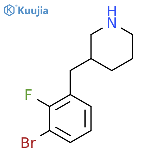 3-(3-bromo-2-fluorophenyl)methylpiperidine structure