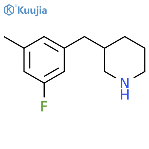 3-(3-fluoro-5-methylphenyl)methylpiperidine structure