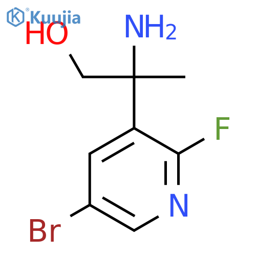 2-amino-2-(5-bromo-2-fluoropyridin-3-yl)propan-1-ol structure