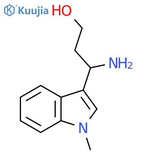 3-amino-3-(1-methyl-1H-indol-3-yl)propan-1-ol structure