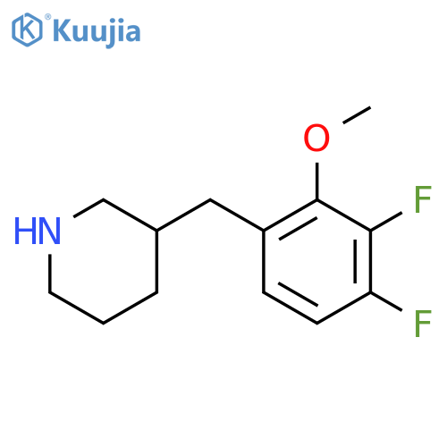 3-(3,4-difluoro-2-methoxyphenyl)methylpiperidine structure