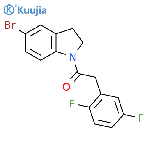 5-Bromo-1-[(2,5-difluorophenyl)acetyl]-2,3-dihydro-1H-indole structure