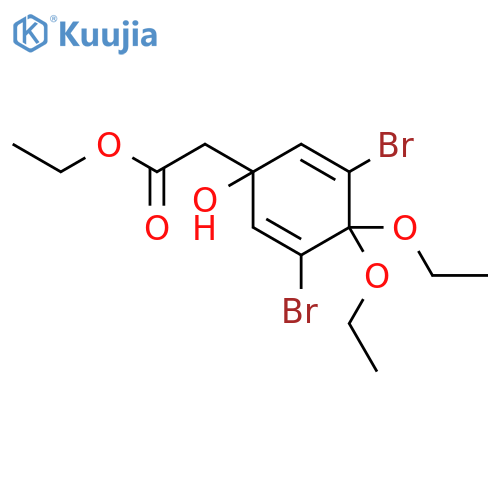 ethyl (3,5-dibromo-4,4-diethoxy-1-hydroxycyclohexa-2,5-dien-1-yl)acetate structure