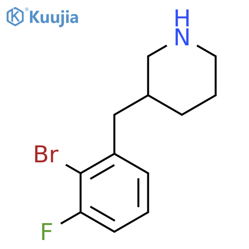 3-(2-bromo-3-fluorophenyl)methylpiperidine structure