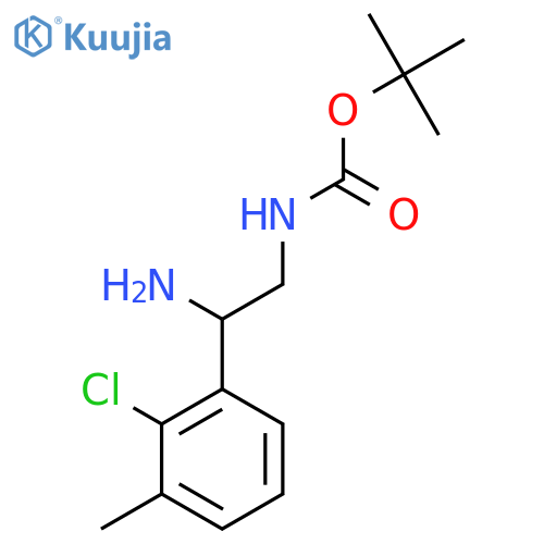 tert-butyl N-2-amino-2-(2-chloro-3-methylphenyl)ethylcarbamate structure