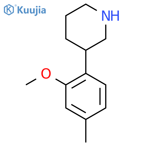 3-(2-methoxy-4-methylphenyl)piperidine structure