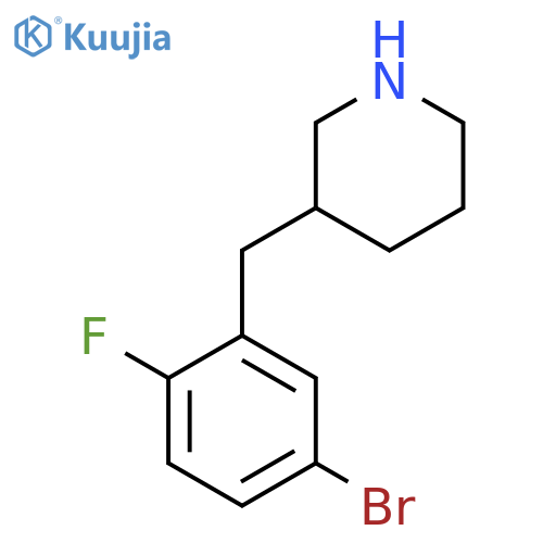 3-(5-bromo-2-fluorophenyl)methylpiperidine structure