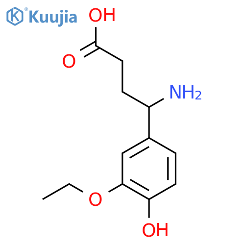 4-amino-4-(3-ethoxy-4-hydroxyphenyl)butanoic acid structure