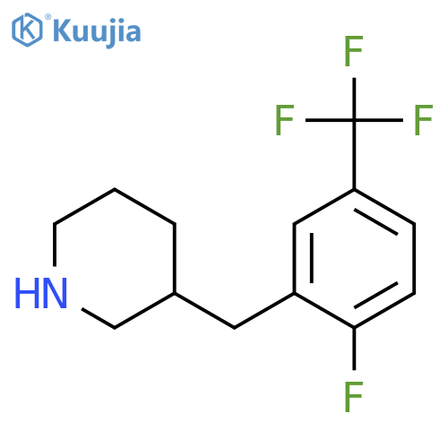 3-{2-fluoro-5-(trifluoromethyl)phenylmethyl}piperidine structure