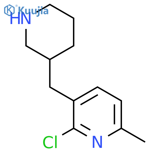 2-chloro-6-methyl-3-(piperidin-3-yl)methylpyridine structure