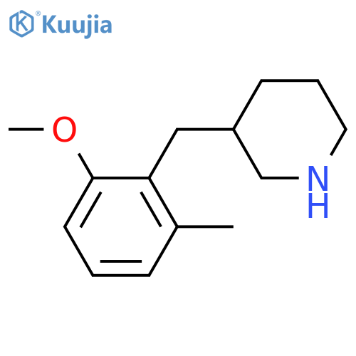3-(2-methoxy-6-methylphenyl)methylpiperidine structure