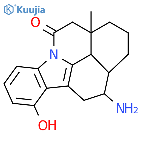 12-amino-10-hydroxy-3a-methyl-2,3,3a,4,11,12,12a,12b-octahydroisoquino[2,1,8-lma]carbazol-5(1H)-one structure
