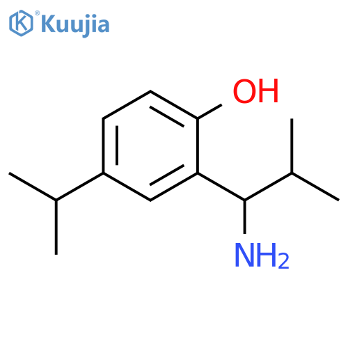 2-(1-amino-2-methylpropyl)-4-(propan-2-yl)phenol structure