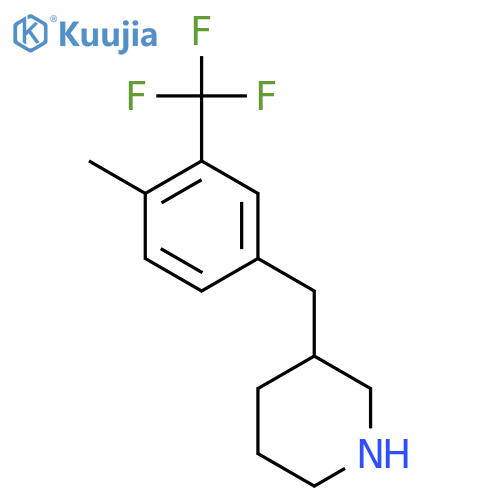 3-{4-methyl-3-(trifluoromethyl)phenylmethyl}piperidine structure