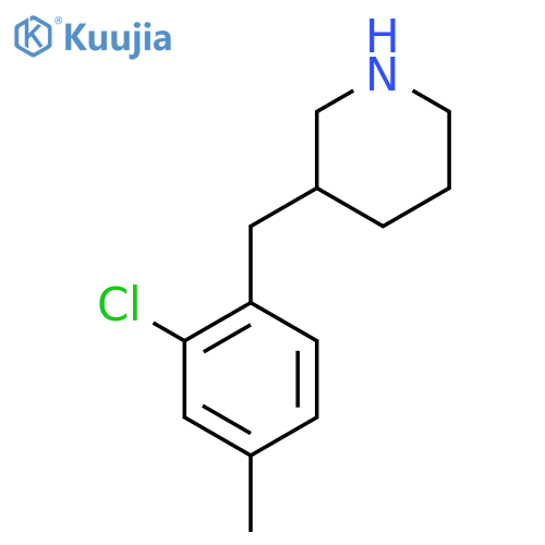 3-(2-chloro-4-methylphenyl)methylpiperidine structure