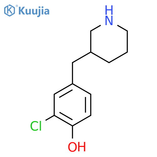 2-chloro-4-(piperidin-3-yl)methylphenol structure