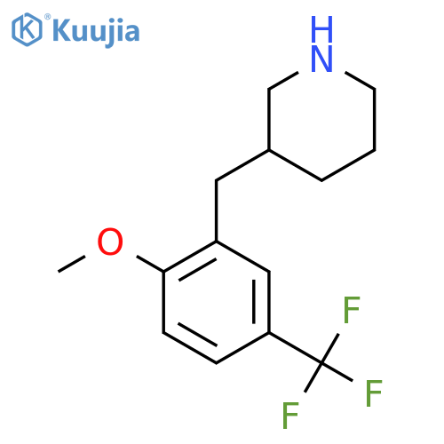 3-{2-methoxy-5-(trifluoromethyl)phenylmethyl}piperidine structure