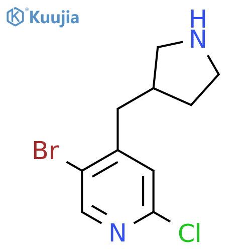 5-bromo-2-chloro-4-(pyrrolidin-3-yl)methylpyridine structure