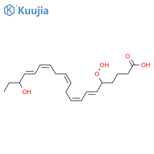 5,18-Dihydroxy-6,8,11,14,16-eicosapentaenoic acid; (5S,6E,8Z,11Z,14Z,16E,18S)-form, 5-Hydroperoxide structure