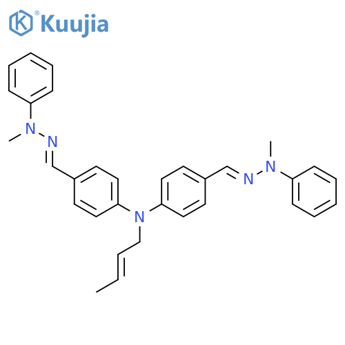 Benzaldehyde, 4,4'-(2-butenylimino)bis-, bis(methylphenylhydrazone) structure
