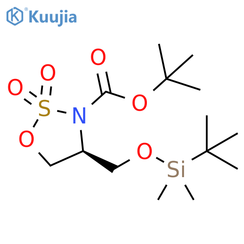tert-butyl (4S)-4-[[tert-butyl(dimethyl)silyl]oxymethyl]-2,2-dioxo-oxathiazolidine-3-carboxylate structure