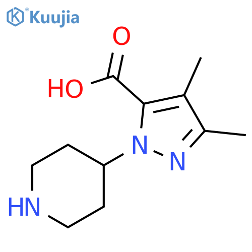 1-(piperidin-4-yl)-3,4-diMethyl-1H-pyrazol-5-carboxylic acid structure