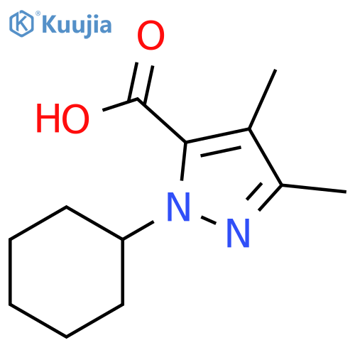 1-cyclohexyl-3,4-diMethyl-1H-pyrazol-5-carboxylic acid structure