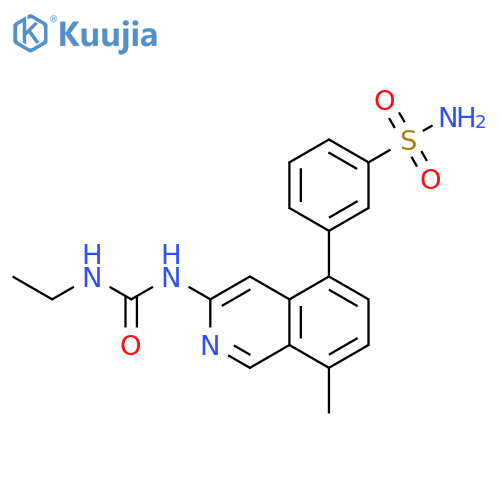 3-[3-(3-ethylureido)-8-methylisoquinolin-5-yl]benzenesulfonamide structure