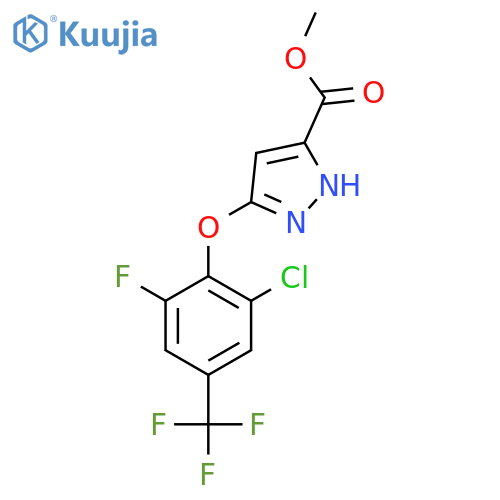 methyl 3-[2-chloro-6-fluoro-4-(trifluoromethyl)phenoxy]-1H-pyrazole-5-carboxylate structure