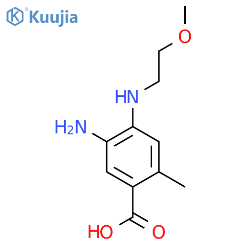 5-Amino-2-methyl-4-{[2-(methyloxy)ethyl]amino}benzoic acid structure