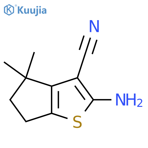 2-amino-4,4-dimethyl-4H,5H,6H-cyclopenta[b]thiophene-3-carbonitrile structure
