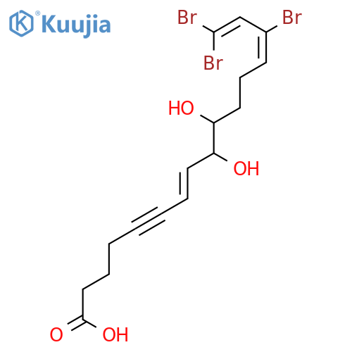 (7E,9R,10R,13E)-14,16,16-tribromo-9,10-dihydroxyhexadeca-7,13,15-trien-5-ynoic acid structure