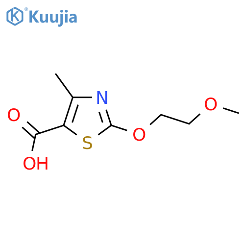 2-(2-Methoxyethoxy)-4-methyl-1,3-thiazole-5-carboxylic acid structure