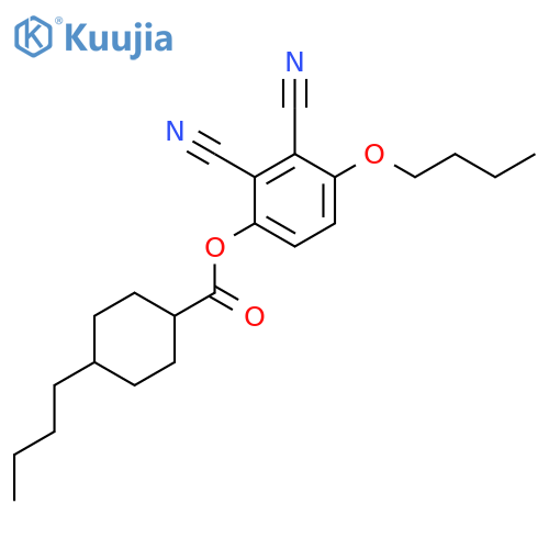 Cyclohexanecarboxylic acid, 4-butyl-, 4-butoxy-2,3-dicyanophenyl ester structure