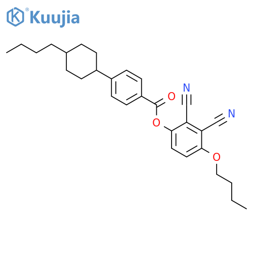 Benzoic acid, 4-(4-butylcyclohexyl)-, 4-butoxy-2,3-dicyanophenyl ester structure