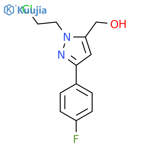 [1-(2-Chloroethyl)-3-(4-fluorophenyl)-1H-pyrazol-5-yl]methanol structure