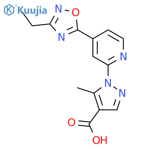 1-[4-(3-ethyl-1,2,4-oxadiazol-5-yl)pyridin-2-yl]-5-methyl-1H-pyrazole-4-carboxylic acid structure