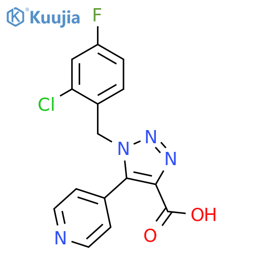 1-(2-chloro-4-fluorobenzyl)-5-pyridin-4-yl-1H-1,2,3-triazole-4-carboxylic acid structure