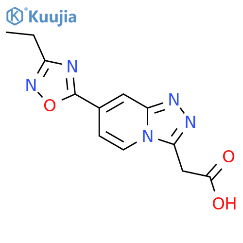 7-(3-ethyl-1,2,4-oxadiazol-5-yl)1,2,4triazolo4,3-apyridin-3-ylacetic acid structure