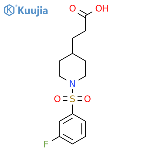 3-[1-(3-fluorobenzenesulfonyl)piperidin-4-yl]propanoic acid structure