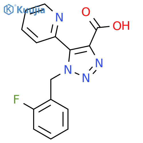 1-(2-fluorobenzyl)-5-(pyridin-2-yl)-1H-1,2,3-triazole-4-carboxylic acid structure