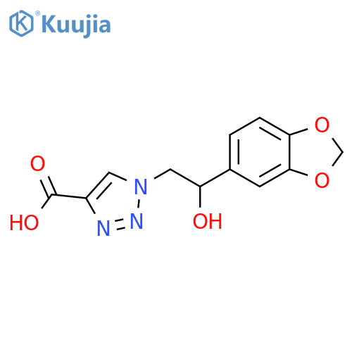 1-[2-(2H-1,3-benzodioxol-5-yl)-2-hydroxyethyl]-1H-1,2,3-triazole-4-carboxylic acid structure