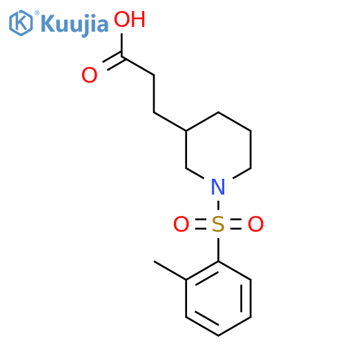 3-[1-(2-methylbenzenesulfonyl)piperidin-3-yl]propanoic acid structure