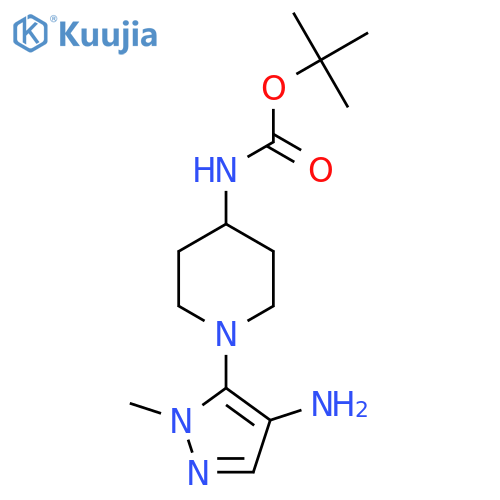 4-(Boc-amino)-1-(4-amino-1-methyl-1H-pyrazol-5-YL)piperidine structure