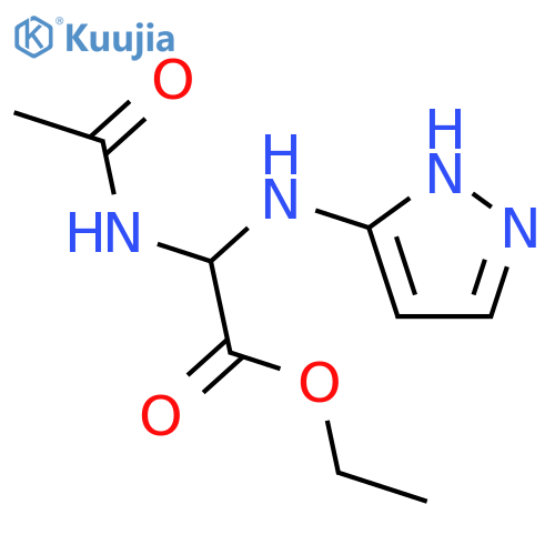 Acetic acid, (acetylamino)(1H-pyrazol-3-ylamino)-, ethyl ester, (±)- structure