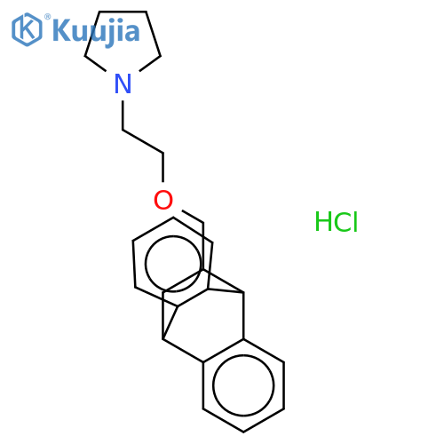 1-[2-(9,10-dihydro-9,10-ethanoanthracen-11-ylmethoxy)ethyl]pyrrolidine hydrochloride (1:1) structure