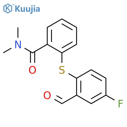 Benzamide, 2-[(4-fluoro-2-formylphenyl)thio]-N,N-dimethyl- structure