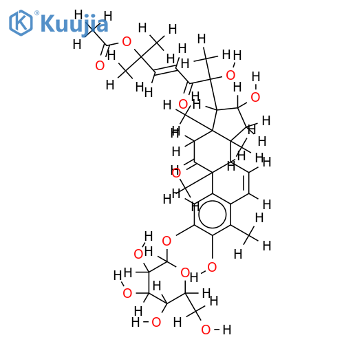 29-nor-1,2,3,4,5,10-dehydro-25-O-acetyl-2-O-beta-D-glucopyranosyl-3,16alpha,20(R)-trihydroxy-11,22-dioxocucurbita-6,23-diene structure