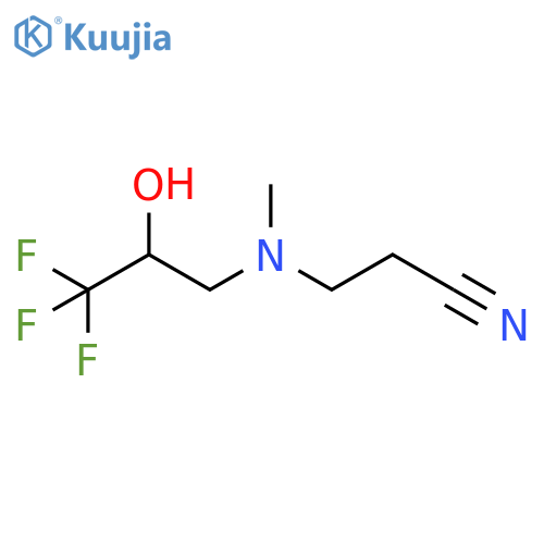 3-[methyl(3,3,3-trifluoro-2-hydroxypropyl)amino]propanenitrile structure